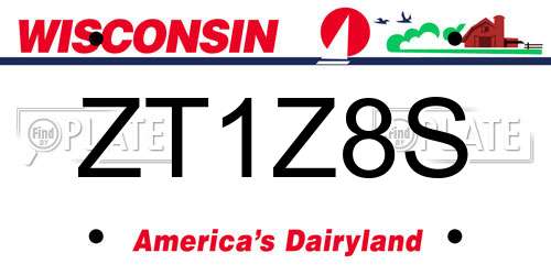 ZT1Z8S Wisconsin License Plate