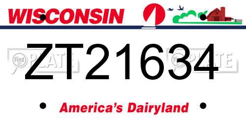 ZT21634 Wisconsin License Plate