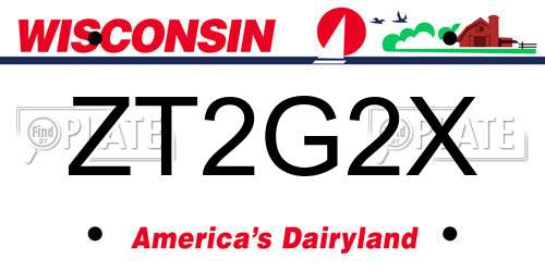 ZT2G2X Wisconsin License Plate