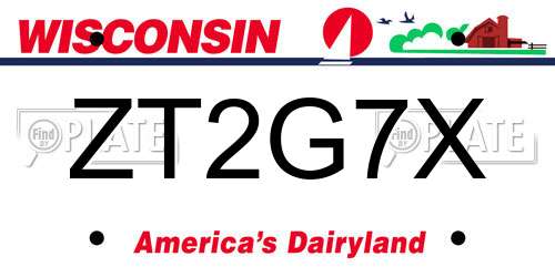 ZT2G7X Wisconsin License Plate