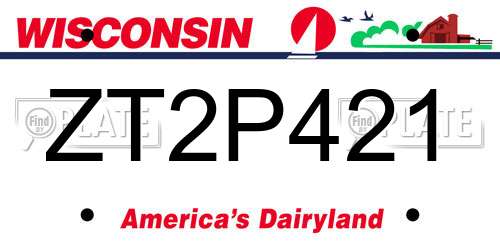 ZT2P421 Wisconsin License Plate