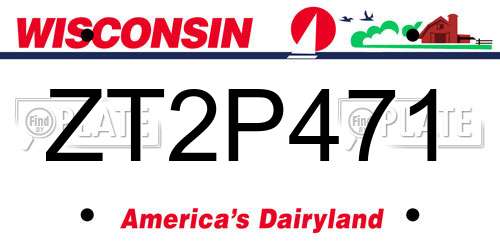 ZT2P471 Wisconsin License Plate