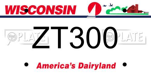 ZT300 Wisconsin License Plate