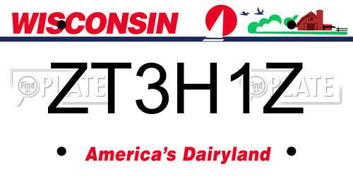 ZT3H1Z Wisconsin License Plate
