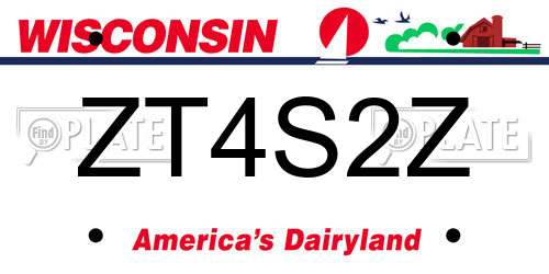 ZT4S2Z Wisconsin License Plate