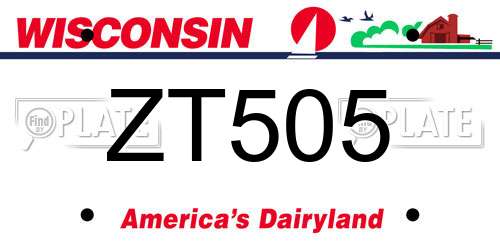 ZT505 Wisconsin License Plate