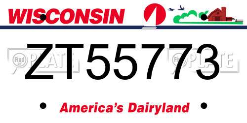 ZT55773 Wisconsin License Plate