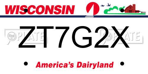 ZT7G2X Wisconsin License Plate