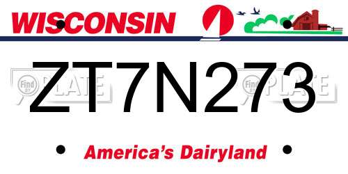ZT7N273 Wisconsin License Plate