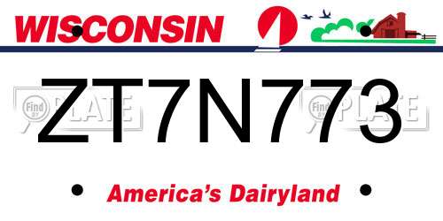 ZT7N773 Wisconsin License Plate