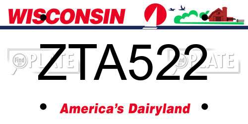 ZTA522 Wisconsin License Plate