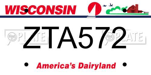 ZTA572 Wisconsin License Plate