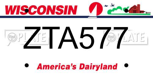 ZTA577 Wisconsin License Plate