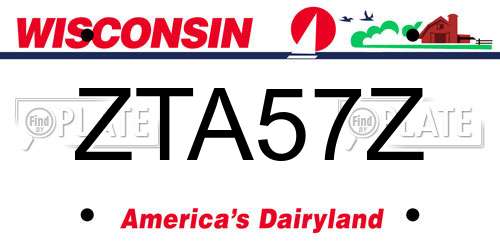 ZTA57Z Wisconsin License Plate