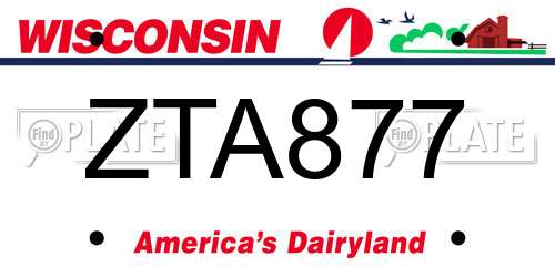 ZTA877 Wisconsin License Plate
