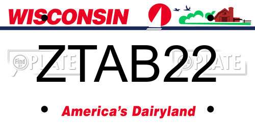 ZTAB22 Wisconsin License Plate