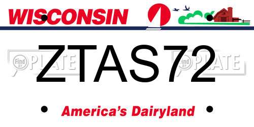 ZTAS72 Wisconsin License Plate