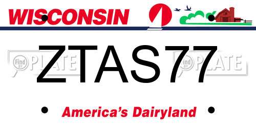 ZTAS77 Wisconsin License Plate