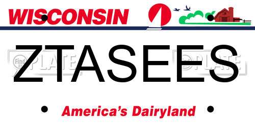 ZTASEES Wisconsin License Plate