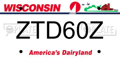 ZTD60Z Wisconsin License Plate