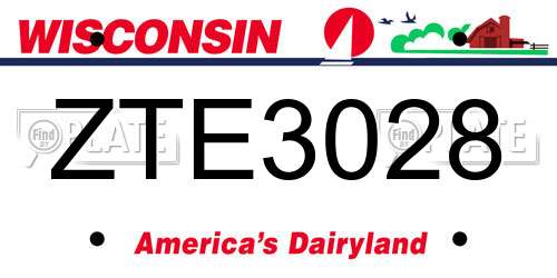 ZTE3028 Wisconsin License Plate