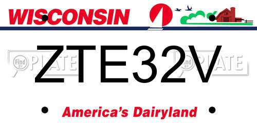 ZTE32V Wisconsin License Plate