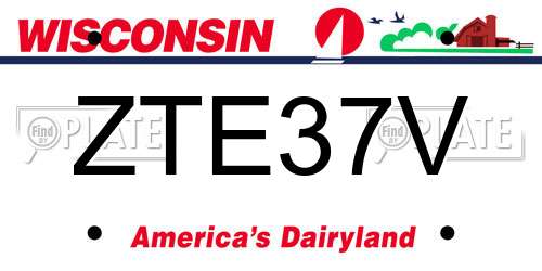 ZTE37V Wisconsin License Plate