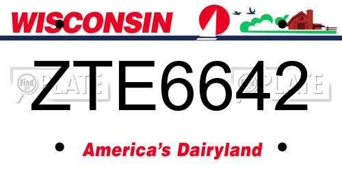 ZTE6642 Wisconsin License Plate
