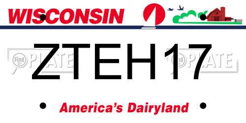 ZTEH17 Wisconsin License Plate