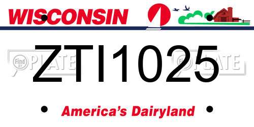ZTI1025 Wisconsin License Plate