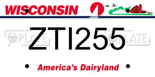 ZTI255 Wisconsin License Plate