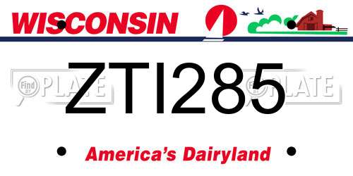 ZTI285 Wisconsin License Plate