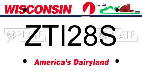 ZTI28S Wisconsin License Plate