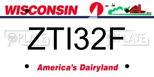 ZTI32F Wisconsin License Plate
