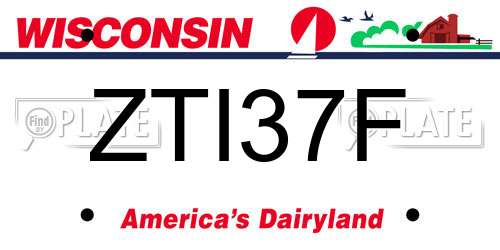 ZTI37F Wisconsin License Plate