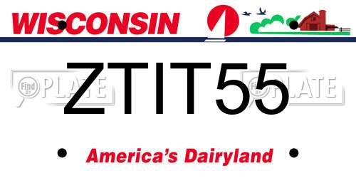ZTIT55 Wisconsin License Plate