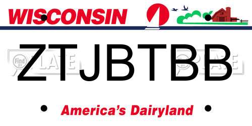 ZTJBTBB Wisconsin License Plate