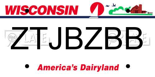 ZTJBZBB Wisconsin License Plate