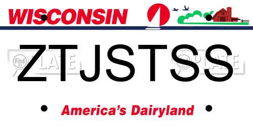 ZTJSTSS Wisconsin License Plate