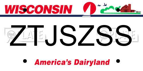 ZTJSZSS Wisconsin License Plate