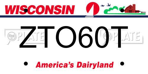 ZTO60T Wisconsin License Plate