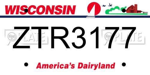ZTR3177 Wisconsin License Plate