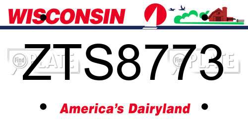 ZTS8773 Wisconsin License Plate