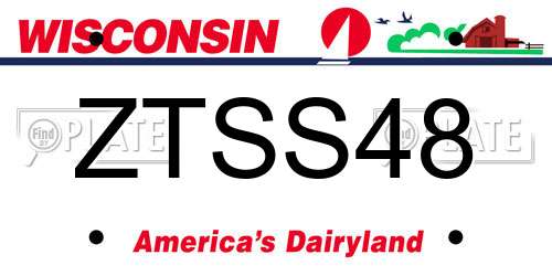 ZTSS48 Wisconsin License Plate