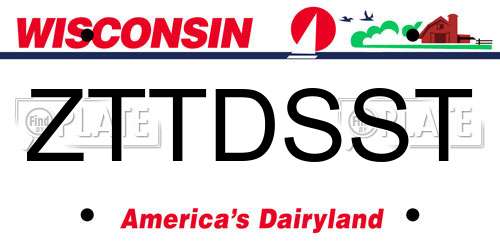 ZTTDSST Wisconsin License Plate