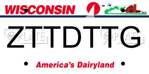 ZTTDTTG Wisconsin License Plate