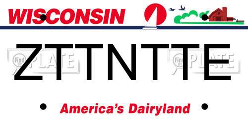 ZTTNTTE Wisconsin License Plate