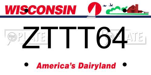 ZTTT64 Wisconsin License Plate