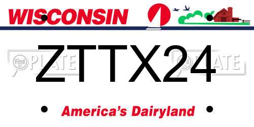 ZTTX24 Wisconsin License Plate