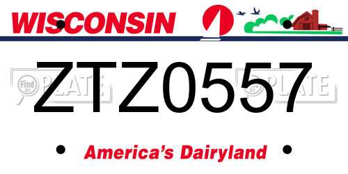ZTZ0557 Wisconsin License Plate